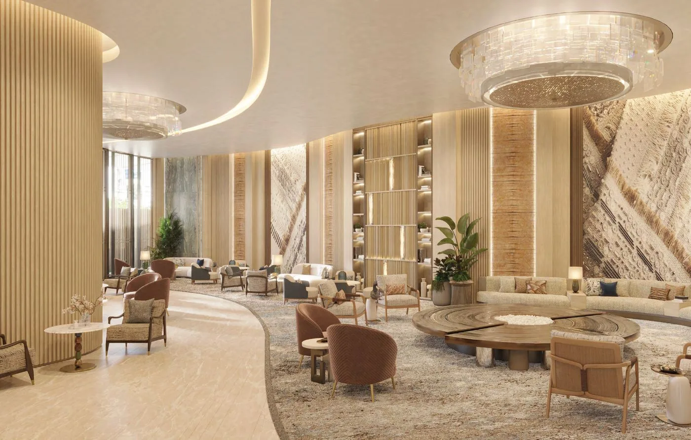 Shang Bauhinia Residences lobby lounge &mdash; artist's rendering