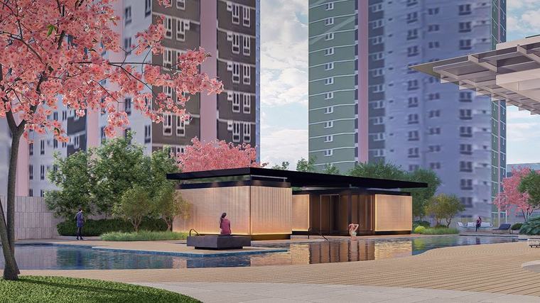 Poolside cabana, 6th Floor — artist's rendering